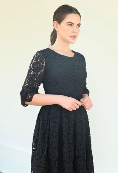 Sukienka koronkowa czarna PEONY BLACK